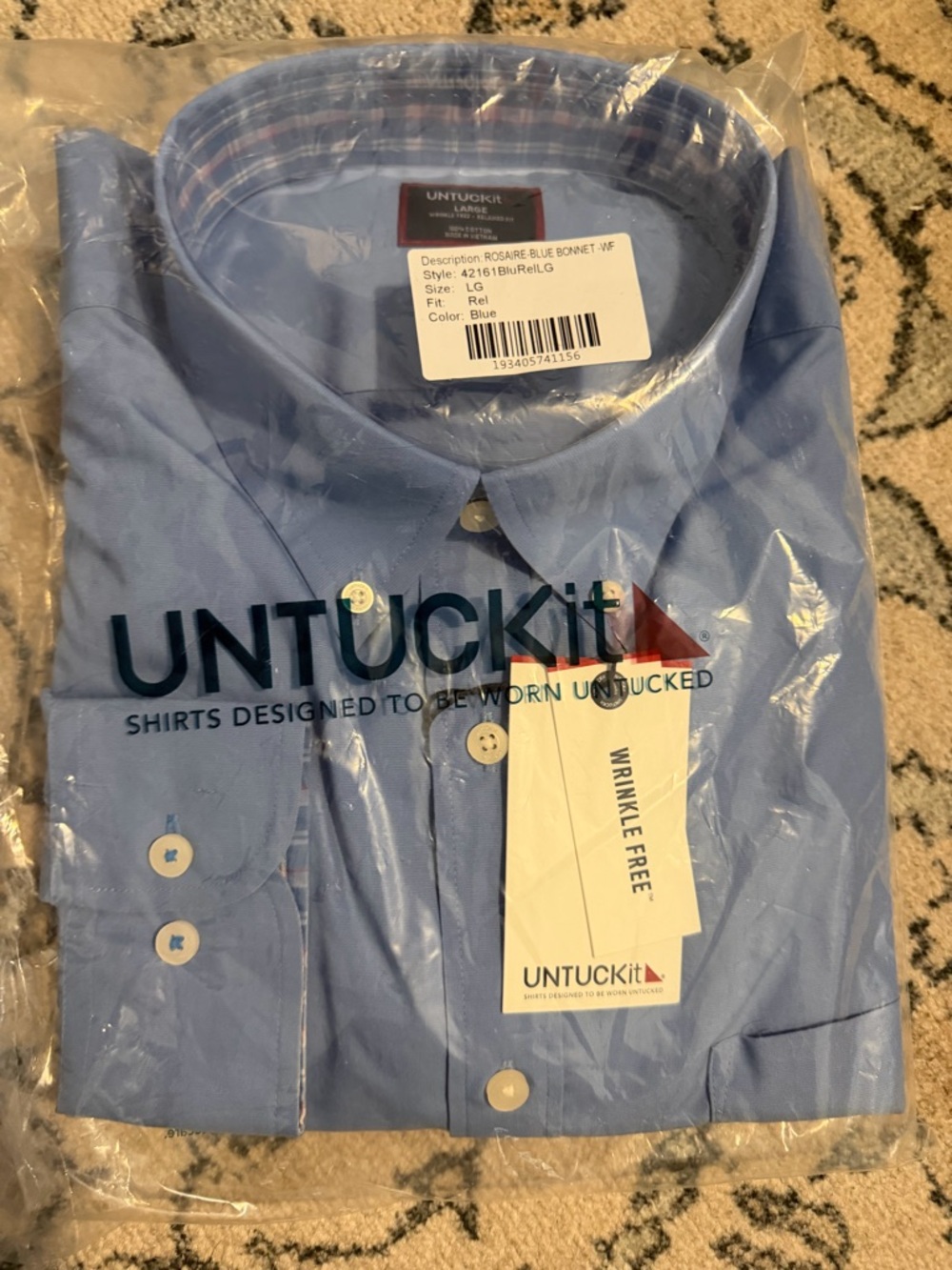 UNTUCKit Light Blue Men’s Casual Button-Down Shirt